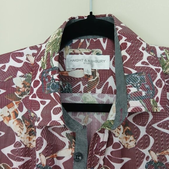 Haight & Ashbury Modern Multicolour Print Dress Shirt Size Small - Picture 2 of 6